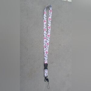 🆓 Free W/Purchase, Pastel Goth Pink Pumpkin Bats ID Lanyard NWT